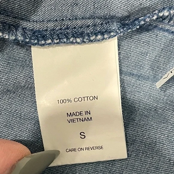 New York & Co Denim Long Sleeve Button Up - Picture 7 of 7